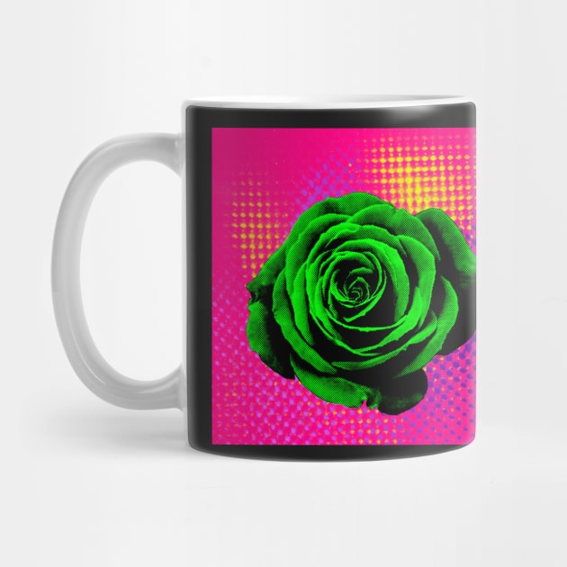 Rose pop art green, violet by NYWA-ART-PROJECT